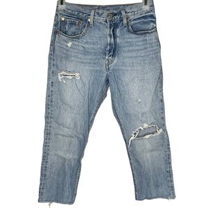 Levi’s 501 jeans cutoff straight leg women’s size 27 light wash distressed